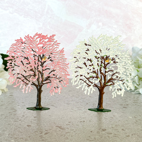 Weeping Cherry Tree Hand Painted German Pewter Figurine