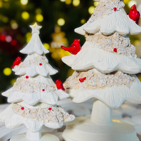 Winter Wonderland Set of 2 Cardinal Trees for Just Jill
