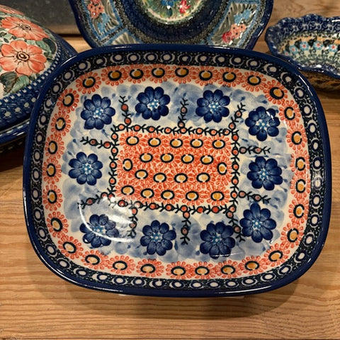 Polish Pottery Small Signature Rectangular Serving Dish