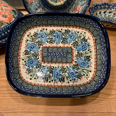 Polish Pottery Small Signature Rectangular Serving Dish