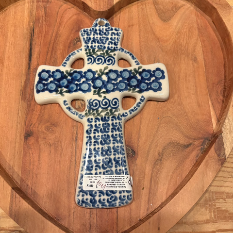Polish Pottery Hand-Painted Cross