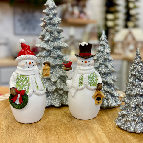 Set of 2 Frosty Forest Snowmen for Just Jill