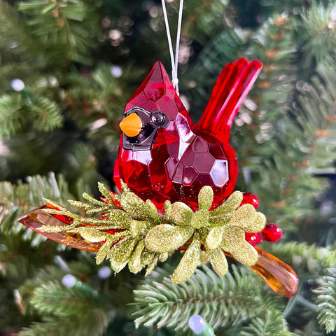 Set of 2 Cardinal Christmas Ornaments for Just Jill