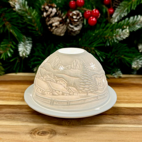 Luumii Lights Holiday Motif Porcelain Dome w/ LED Base