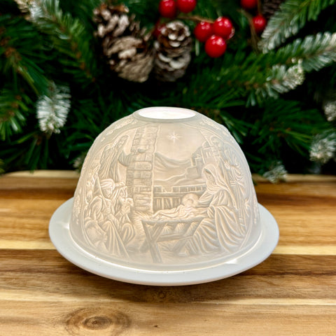 Luumii Lights Holiday Motif Porcelain Dome w/ LED Base