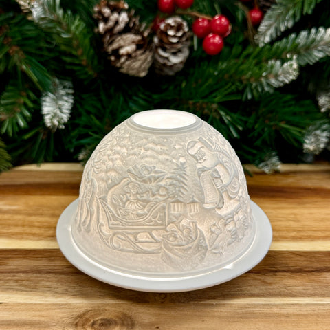 Luumii Lights Holiday Motif Porcelain Dome w/ LED Base