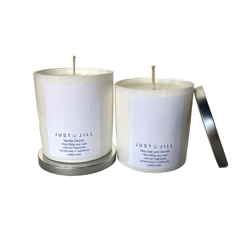 Just Jill Scented Candles-Sea Salt and Orchid and Vanilla Orchid (2 pack)