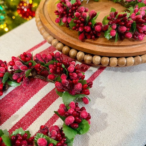 Set of 2 Sugared Red Berry Candle Rings-BOGO OFFER