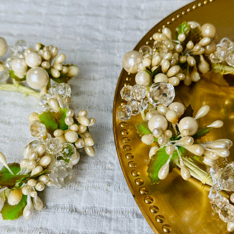 Set of 2 Pearl and Jewel Candle Rings for Just Jill