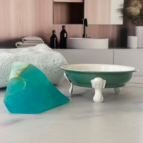 Soap Rocks Enamel Soap Dish with Soap Rock