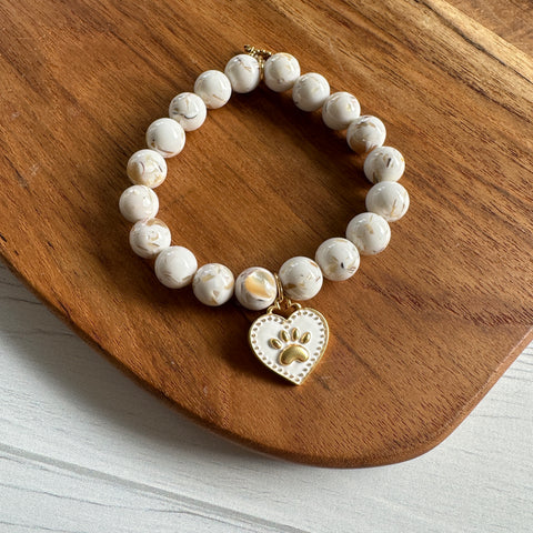 Powerbeads by jen Petites Mosaic Gold Quartz Agate Love of Animal Bracelet