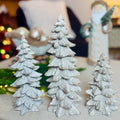 Set of 3 Whitewashed Glittered Trees for Just Jill