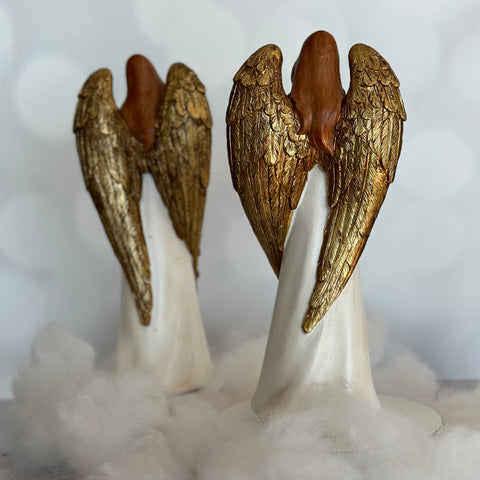 Set of 2 Angels w/ Wreath, Bell and Cardinals for Just Jill