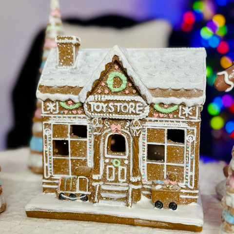 Lighted Gingerbread Toy Store for Just Jill