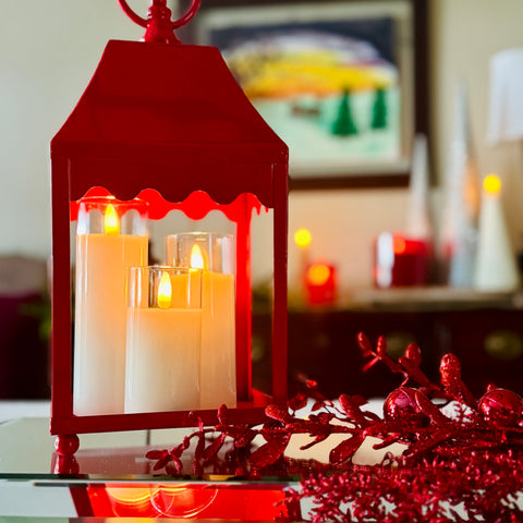 Red Lantern Candle Holder for Just Jill