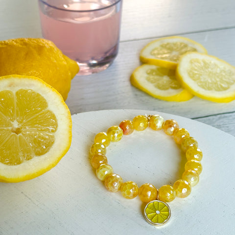 PowerBeads by jen Alex's Lemonade Stand Cancer Awareness Bracelet