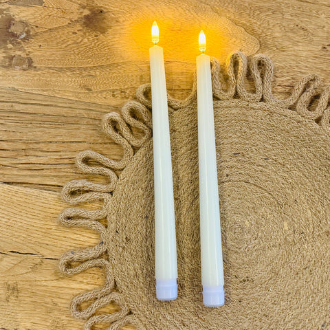 Set of 2 Taper Flameless Candles w/ Remote for Just Jill