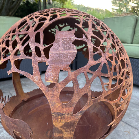 Esschert Designs Large Wildlife Pattern Fire Sphere