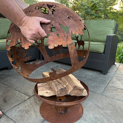 Esschert Designs Large Wildlife Pattern Fire Sphere