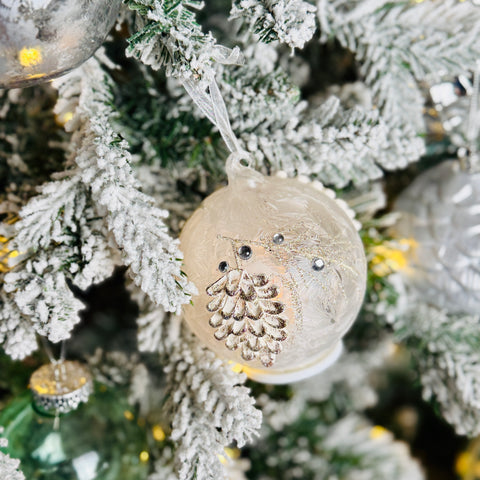 Set of 2 Frosted LED Pinecone Ornaments for Just Jill