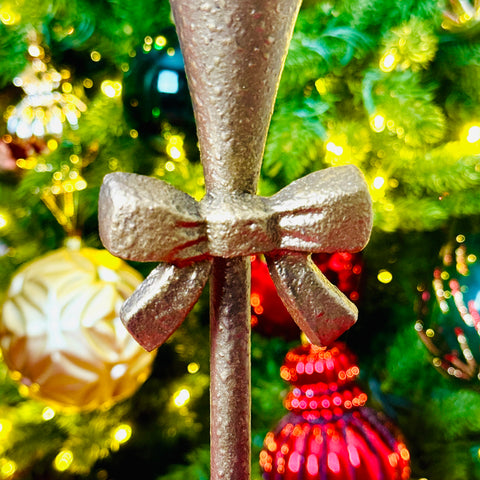 Set of 2 Brass-Toned Bow Taper Candlesticks for Just Jill