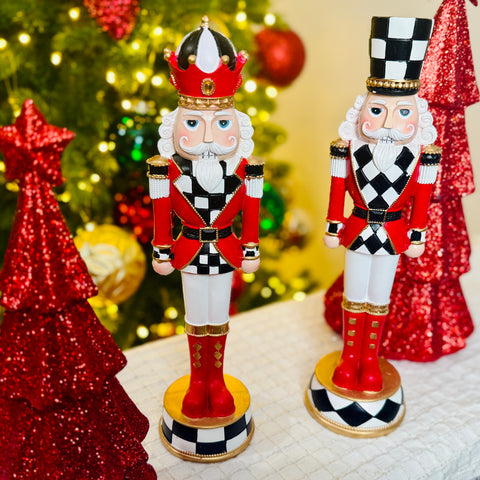 Set of 2 13" Red, Black and White Nutcrackers for Just Jill