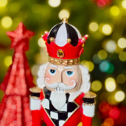 Set of 2 13" Red, Black and White Nutcrackers for Just Jill