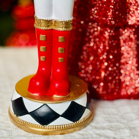 Set of 2 13" Red, Black and White Nutcrackers for Just Jill