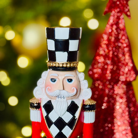 Set of 2 13" Red, Black and White Nutcrackers for Just Jill