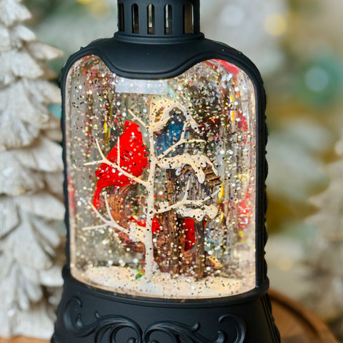 8" Cardinal & Birdhouse Lighted Water Lantern for Just Jill