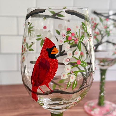 Lolita Cardinal Hand-Painted Wine Glass