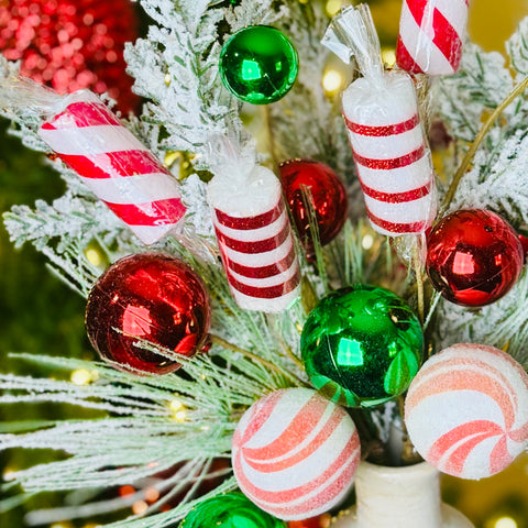 Set of 2 Frosted Pine & Peppermint Picks for Just Jill