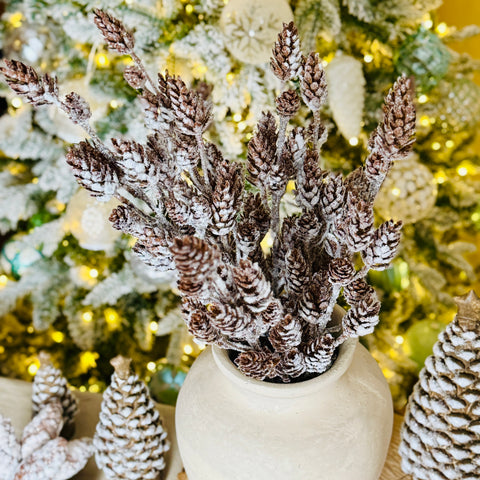 Set of 2 Frosted Hemlock Pinecone Picks for Just Jill-BOGO OFFER