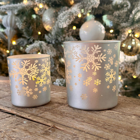 Set of 2 Snowflake Votive Holders