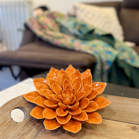 Large Ceramic Orange Dahlia for Just Jill