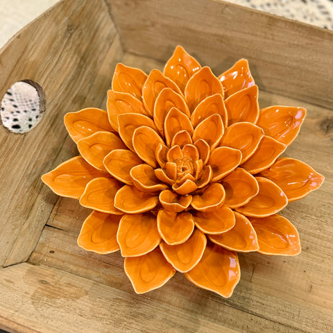 Large Ceramic Orange Dahlia for Just Jill