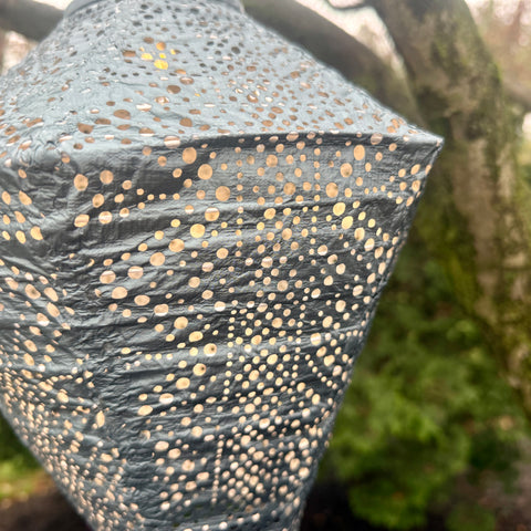 New Edition LUMIZ Battery Powered LED Grey Blue Diamond Lace Lantern