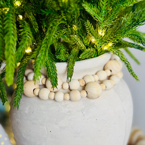 Set of 2 48" Mixed Woven Jute Bead/Natural Beads Garland for Just Jill-BOGO OFFER