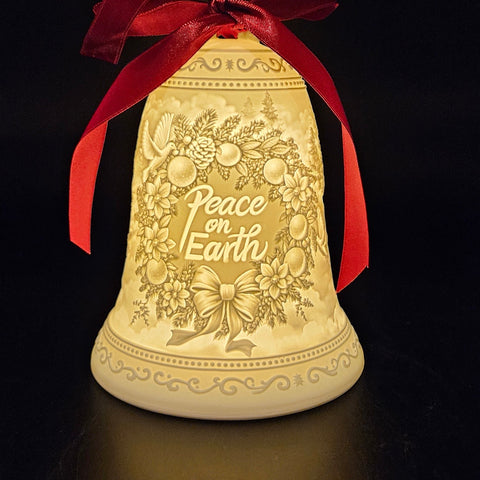 Luumii Lights Porcelain Christmas Bell Ornament