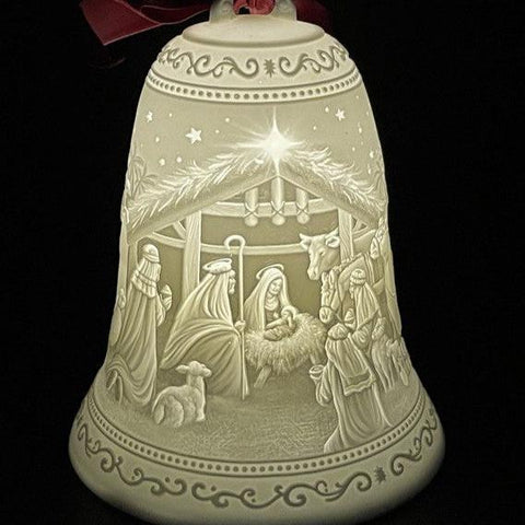 Luumii Lights Porcelain Christmas Bell Ornament