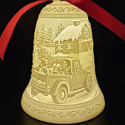 Luumii Lights Porcelain Christmas Bell Ornament