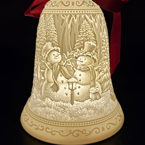 Luumii Lights Porcelain Christmas Bell Ornament