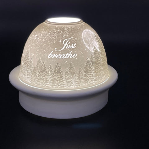 Luumii Lights Porcelain Dome Inspirational Quote w/ LED Base