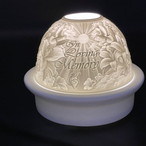 Luumii Lights Porcelain Dome Remembrance Designs w/ LED Base