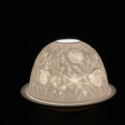 Luumii Lights Holiday Motif Porcelain Dome w/ LED Base