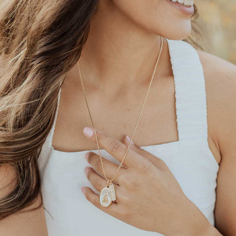 My Saint My Hero Lourdes Miraculous Mary Necklace