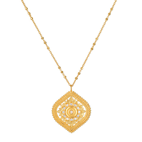 Satya Awake Awareness Lotus White Topaz Necklace