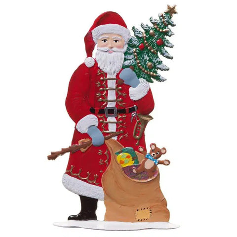 Standing Santa Hand Painted German Pewter Figurine