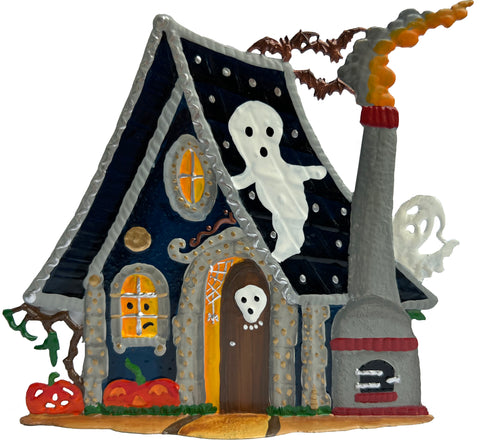 Haunted House Hand Painted German Pewter Figurine