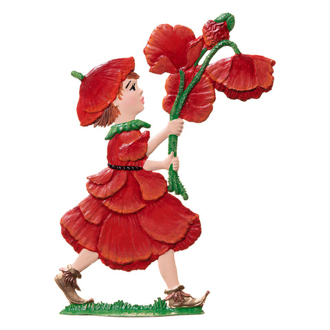 Poppy Girl Hand Painted German Pewter Figurine